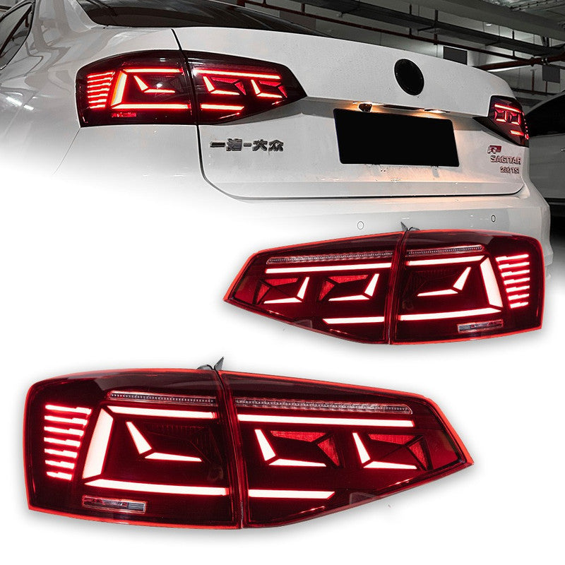 Car Craft Compatible With Volkswagne Vw Jetta 2015-2018 Car Rear Upgraded Tail Light Lamp Xenon Taillight Retrofit Upgrade Modified Led Drl Hid Red B