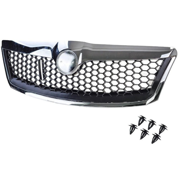 Car Craft Compatible With Skoda Laura Octavia 2009-2013 Rs Vrs Style Front Bumper Show Grill Honeycomb Chrome
