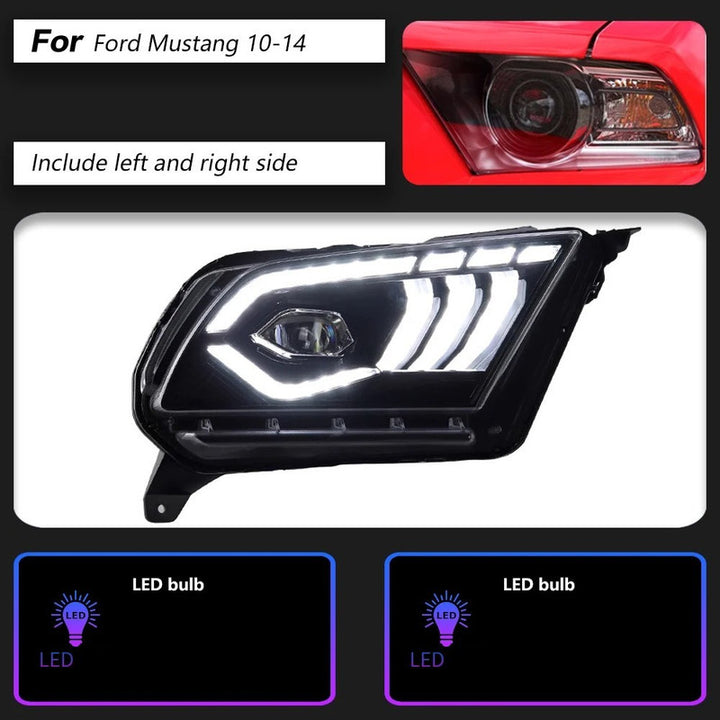 Car Craft Compatible With Ford Mustang Shalby 2013-2014 Car Front Upgraded Head Light Lamp Xenon Headlight Retrofit Upgrade Modified Led Drl Hid B