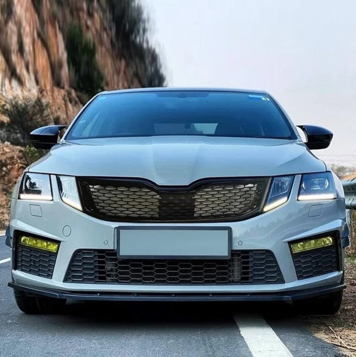 Car Craft Compatible With Skoda Octavia Iii 2017-2019 Upgrade Facelift Convert To Rs Vrs Style Front Bumper Bodykit Fog Lamp Light Grill Mesh