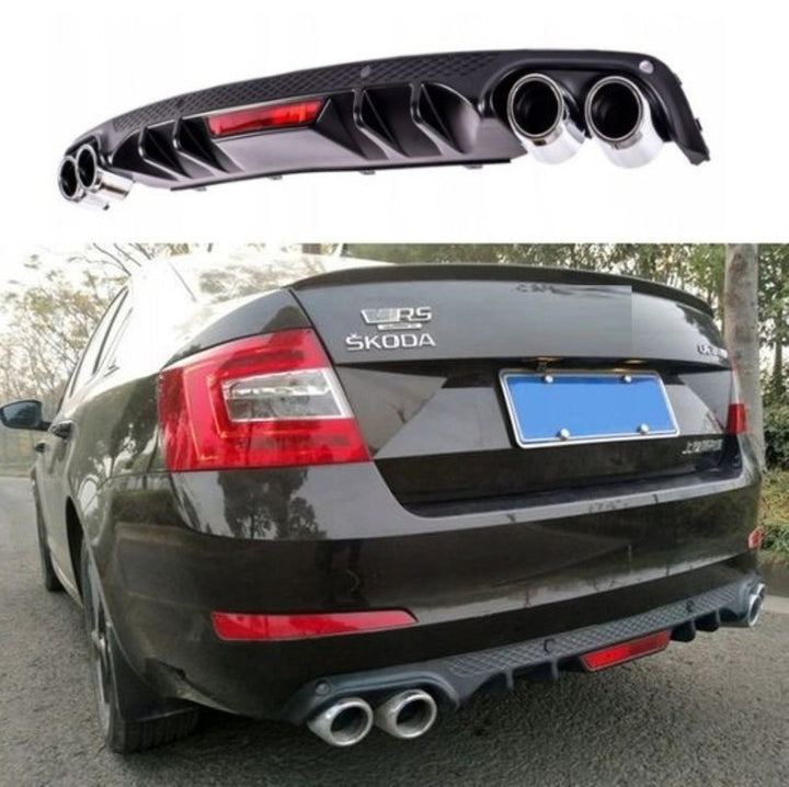 Car Craft Compatible With Skoda Octavia Iii 2017-2019 Rs Vrs Style Rear Bumper Afetr Rear Lip Diffuser Skirts Splitter Tips