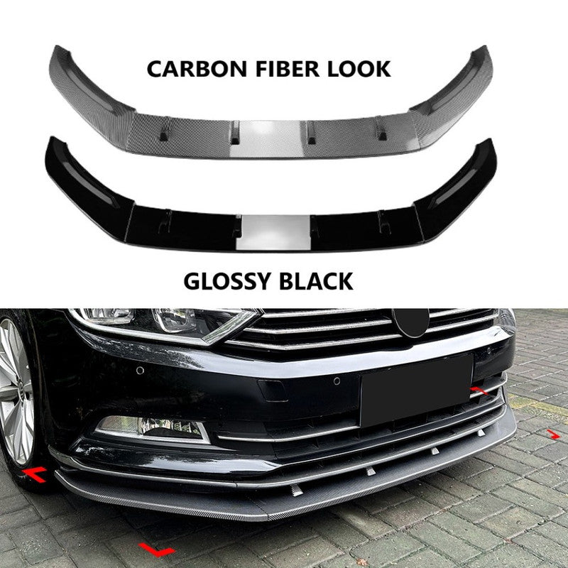 Car Craft Compatible With Volkswagen Vw Passat B8 Pre-facelift Standard 2016-2019 Front Bumper Lip Splitter Diffuser Skirst Flag Canard Carbon Fiber Look Zst-869 Cf