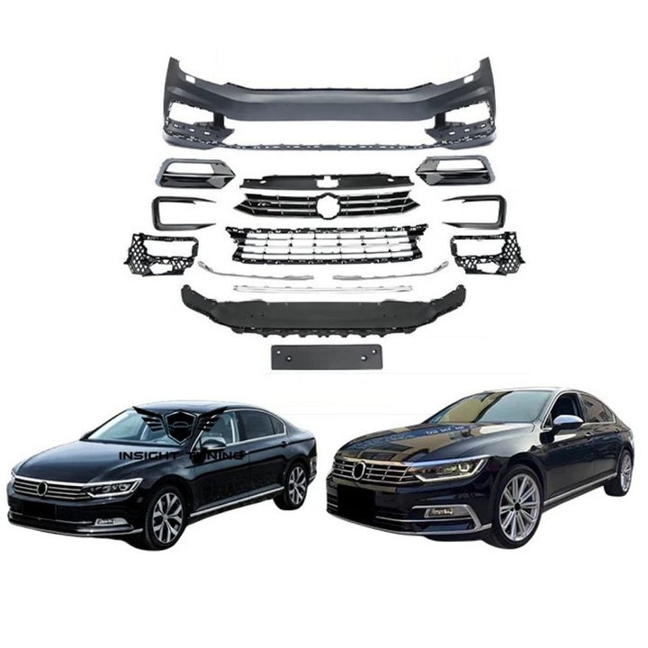Car Craft Compatible With Vw Volkswagen Passat B8 2016-2019 Upgrade Facelift Convert To B8 R Line Style Front Bumper Bodykit