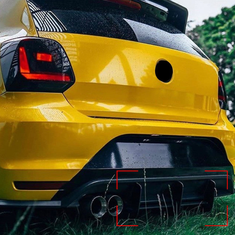 Car Craft Compatible With Volkswagen Polo Mk5 Gti 6r 2011-2014 Rear Bumper Lip Skirt Splitter Diffuser Carbon Fiber Look Zst-217