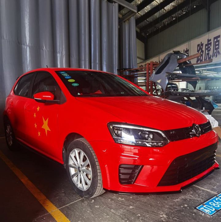 Car Craft Compatible With Vw Volkswagen Polo 2010-2024 Upgrade Facelift Convert To R400 R Line Style Front Bumper Bodykit Fog Lamp Light Grill Mesh Front
