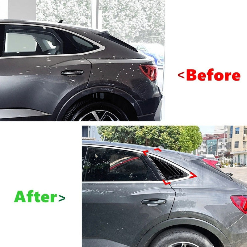Car Craft Compatible With Audi Q3 F3 Sportback 2019-2024 Car Rear Window Louvers Sticker Rear Triangle Window Shade Spoiler Trim Accessories Zst-773 Glossy Black