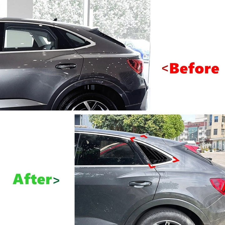 Car Craft Compatible With Audi Q3 F3 Sportback 2019-2024 Car Rear Window Louvers Sticker Rear Triangle Window Shade Spoiler Trim Accessories Zst-773 Glossy Black