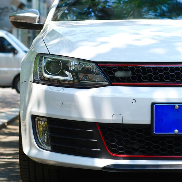 Car Craft Compatible With Vw Volkswagen Jetta Mk6 2012-2014 Upgrade Facelift Convert To Gli Line Style Front Bumper Show Grill Red