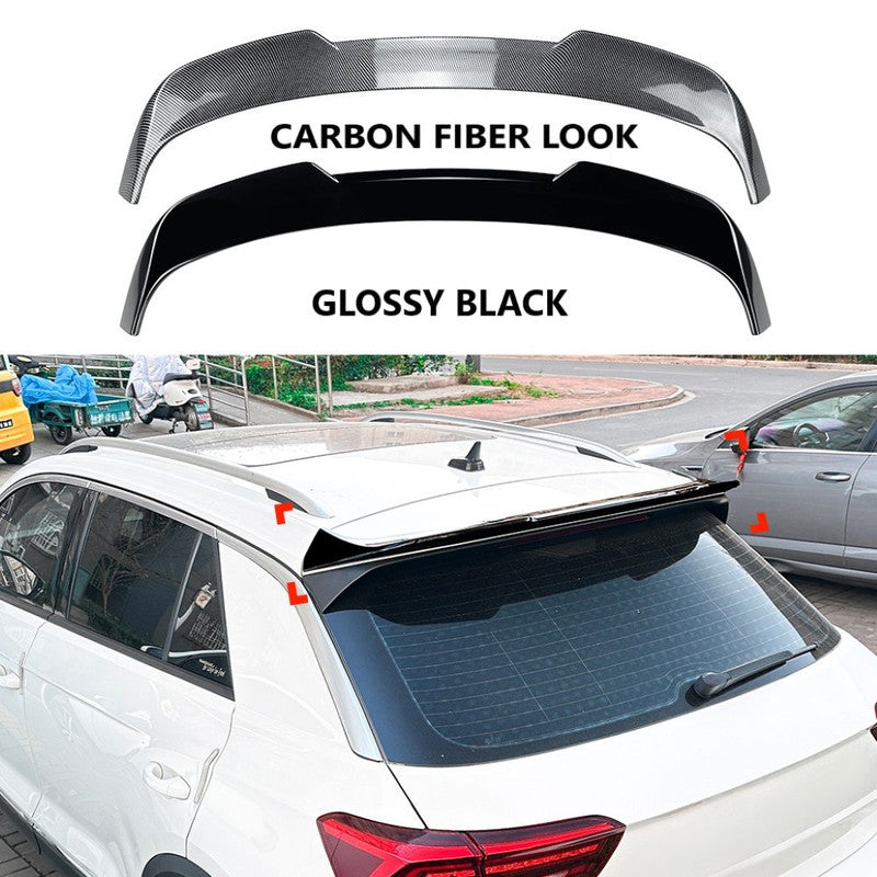 Car Craft Compatible With Volkwagen T Roc 2017+ Rear Trunk Boot Roof Wing Lip Spoiler Splitter Skirts Zst-962 Glossy Black
