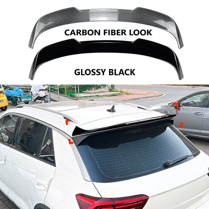 Car Craft Compatible With Volkwagen T Roc 2017+ Rear Trunk Boot Roof Wing Lip Spoiler Splitter Skirts Zst-962 Glossy Black