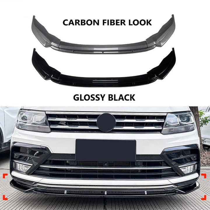 Car Craft Compatible With Vw Volkswagen Tiguan R Line Mk2 2017-2020 Front Bumper Lip Skirt Splitter Spoiler Zst-981 Glossy Black