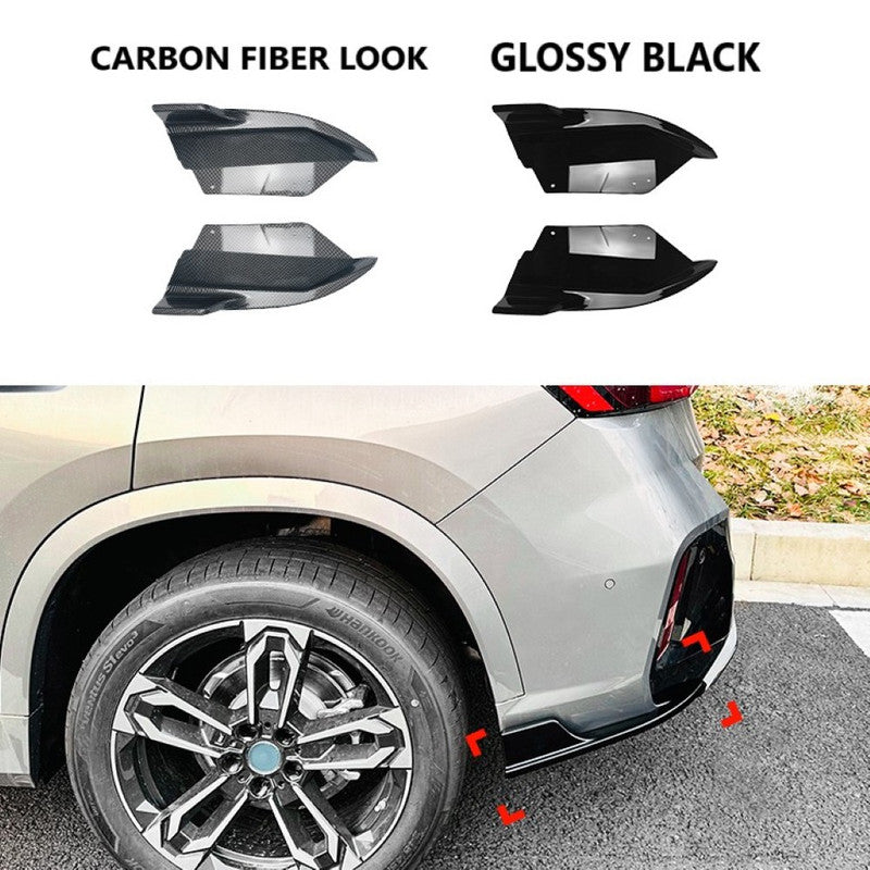 Car Craft Compatible With Bmw X1 U11 2023+ Rear Bumper Air Intake Wind Knife Trim Skirts Canard Splitters Carbon Fiber Look Zst-612 Cf