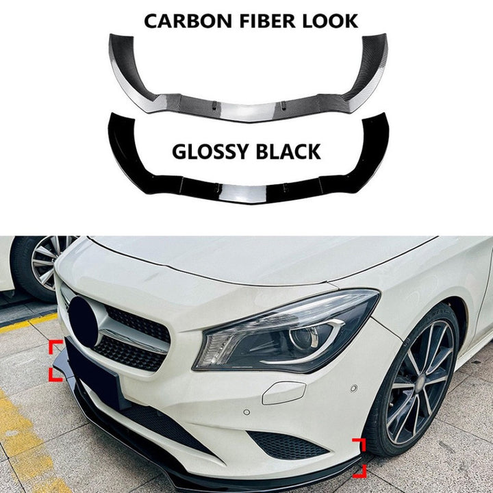 Car Craft Compatible With Mercedes Benz Cla W117 C117 2013-2015 Standard Front Bumper Lip Splitter Diffuser Skirst Flag Canard Carbon Fiber Look Zst-669 Cf