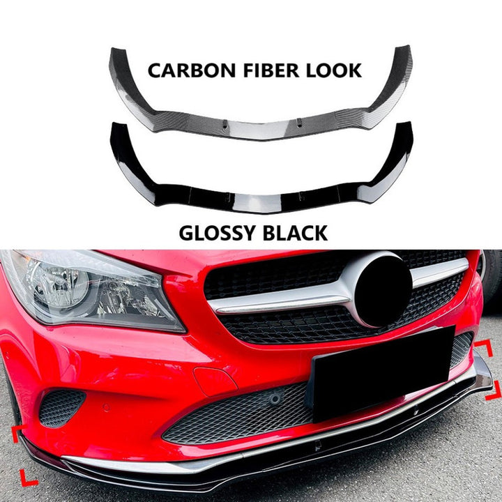 Car Craft Compatible With Mercedes Benz Cla W117 C117 Lci 2016-2019 Standard Front Bumper Lip Splitter Diffuser Skirst Flag Canard Carbon Fiber Look Zst-772 Cf