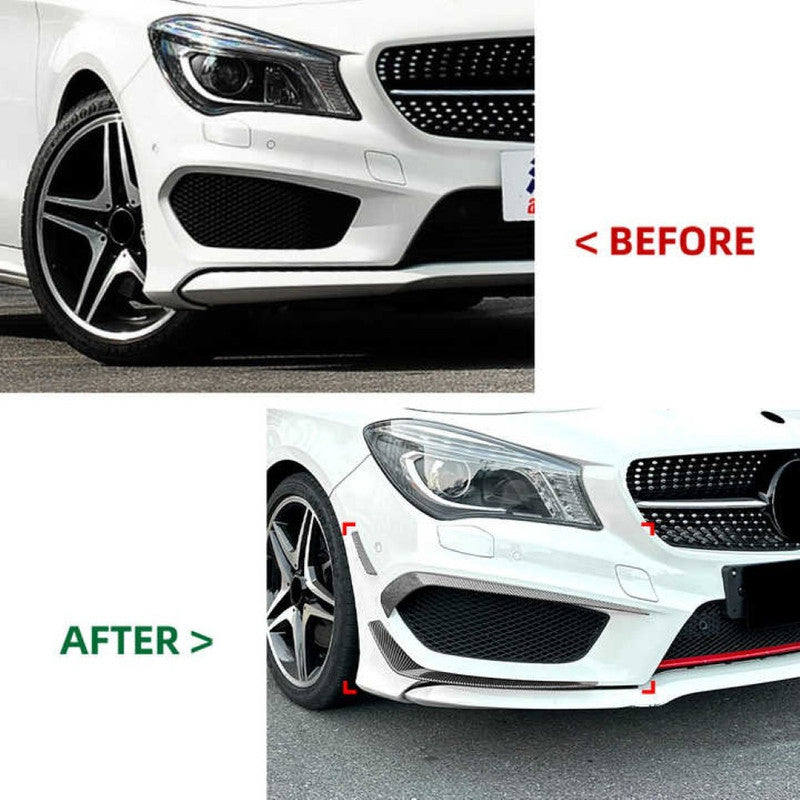 Car Craft Compatible With Mercedes Benz Cla Class W117 C117 2013-2016 Amg Front Bumper Lip Skirt Splitter Spoiler Set Zst-200 Zst-903 Zst-879 Carbon Fiber Look