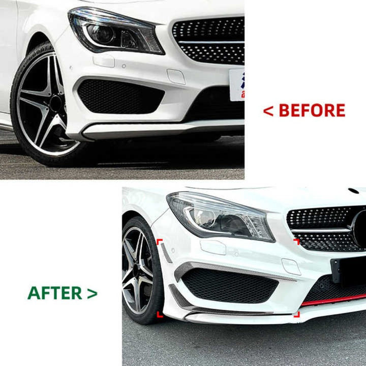 Car Craft Compatible With Mercedes Benz Cla Class W117 C117 2013-2016 Amg Front Bumper Lip Skirt Splitter Spoiler Set Zst-200 Zst-903 Zst-879 Carbon Fiber Look