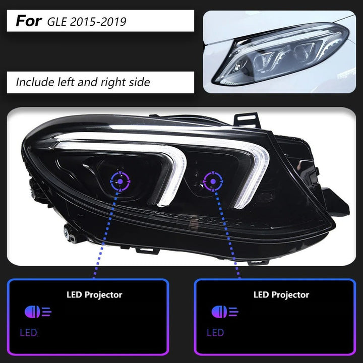 Car Craft Compatible With Mercedes Benz Gle W167 2015-2019 Car Front Upgraded Head Light Lamp Xenon Headlight Retrofit Upgrade Matrix Modified Led Drl Hid