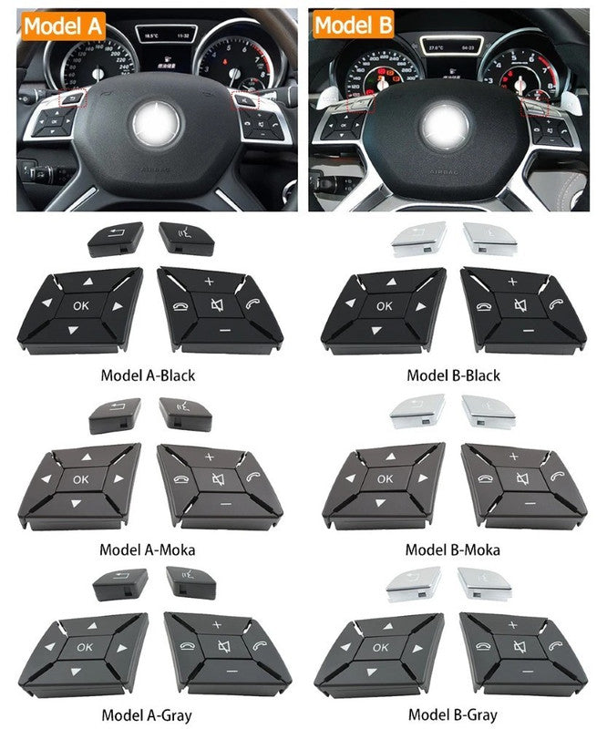Car Craft Compatible With Mercedes Ml Class 11-15 W166 Gl Class 2013-2015 W166 G Class G Wagon 2013-2018 W463 Steering Wheel Menu Control Switch Knob Button Cover 16690528008490 Moka Left A CC-7854 - CAR CRAFT INDIA