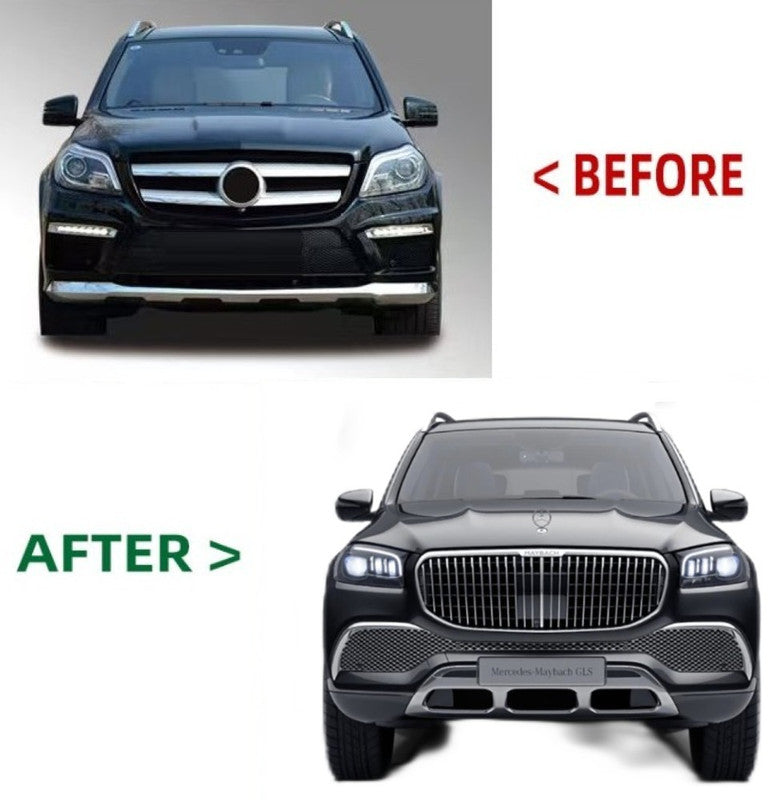 Car Craft Compatible With Mercedes Gl Gls W166 X166 2012-2016 Upgrade Facelift Convert To Gls W167 X167 2021 Maybach Kit Bumper Grill Headlight Taillight Trunnk Fender Bodykit