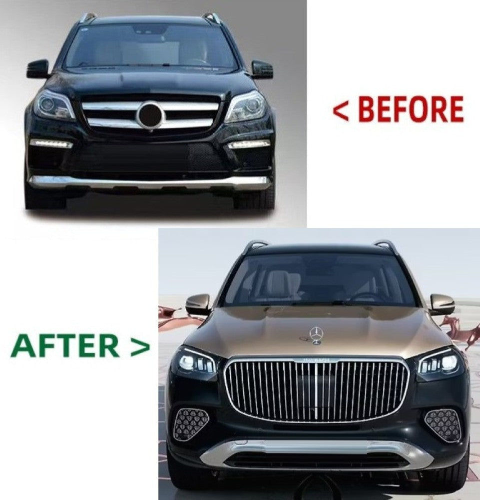 Car Craft Compatible With Mercedes Gl Gls W166 X166 2012-2016 Upgrade Facelift Convert To Gls W167 X167 2024 Maybach Kit Bumper Grill Headlight Taillight Trunnk Fender Bodykit CC-6278 - CAR CRAFT INDIA