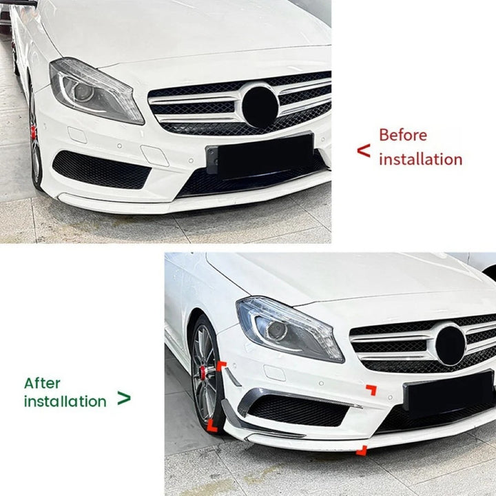 Car Craft Compatible With Mercedes Benz A Class W176 2013-2015 Amg Front Bumper Lip Skirt Splitter Spoiler Zst-879 Carbon Fiber Look