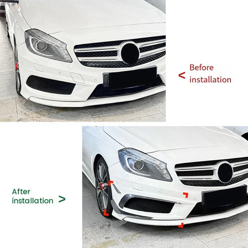 Car Craft Compatible With Mercedes Benz A Class W176 2013-2015 Amg Front Bumper Lip Skirt Splitter Spoiler Zst-879 Glossy Black