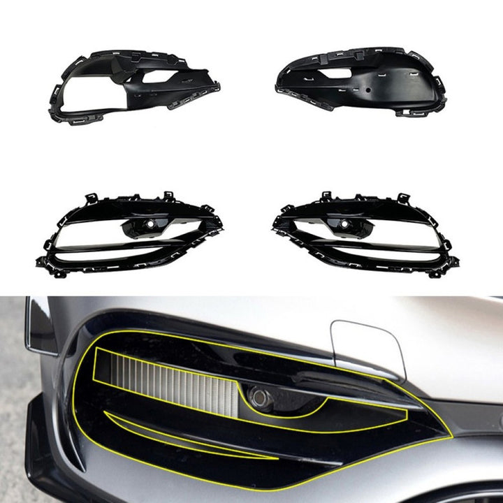 Car Craft Compatible With Mercedes Benz A Class W176 Lci 2015-2018 Front Bumper Fog Lamp Light Grill Cover Frame Zst-275 Gb Usa