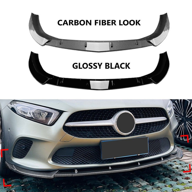 Car Craft Compatible With Mercedes Benz A Class W177 2018-2022 Standard Front Bumper Lip Splitter Diffuser Skirst Flag Canard Carbon Fiber Look Zst-639 Cf