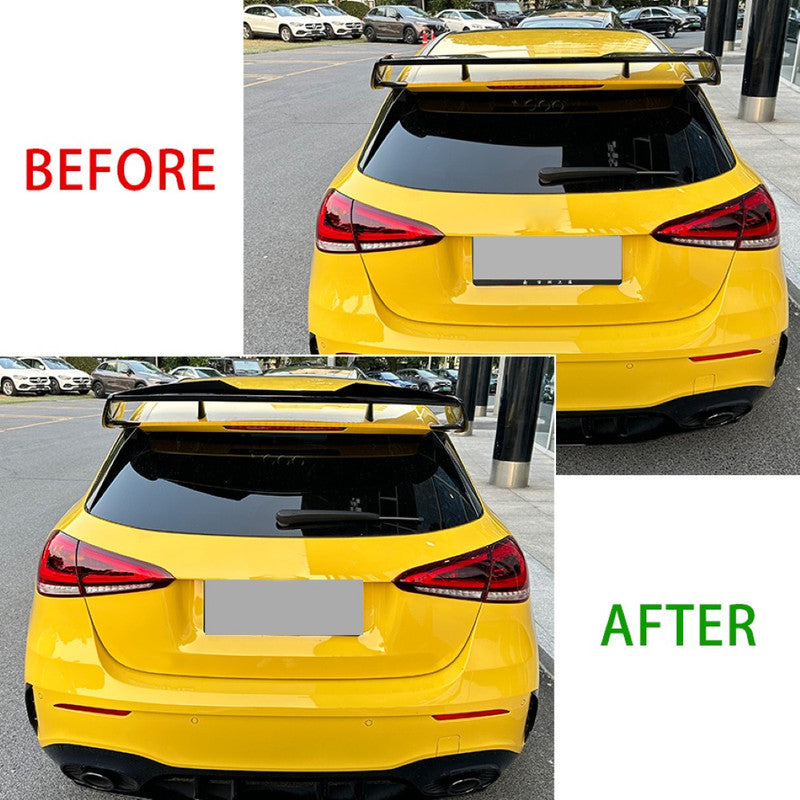 Car Craft Compatible With Mercedes Benz A Class W177 2018+ Amg Hatchback Rear Trunk Boot Roof Wing Lip Spoiler Splitter Skirts Zst-553 Glossy Black