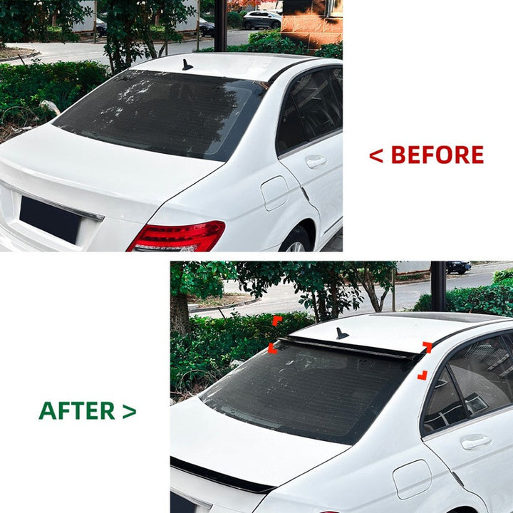 Car Craft Compatible With Mercedes Benz C Class W204 C204 2007-2014 Rear Trunk Boot Roof Wing Lip Spoiler Splitter Skirts Zst-968 Glossy Black