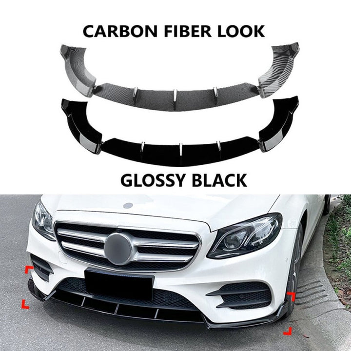 Car Craft Compatible With Mercedes Benz C Class W205 Lci 2019-2021 Amg Front Bumper Lip Splitter Diffuser Skirst Flag Canard Carbon Fiber Look Zst-633 Cf