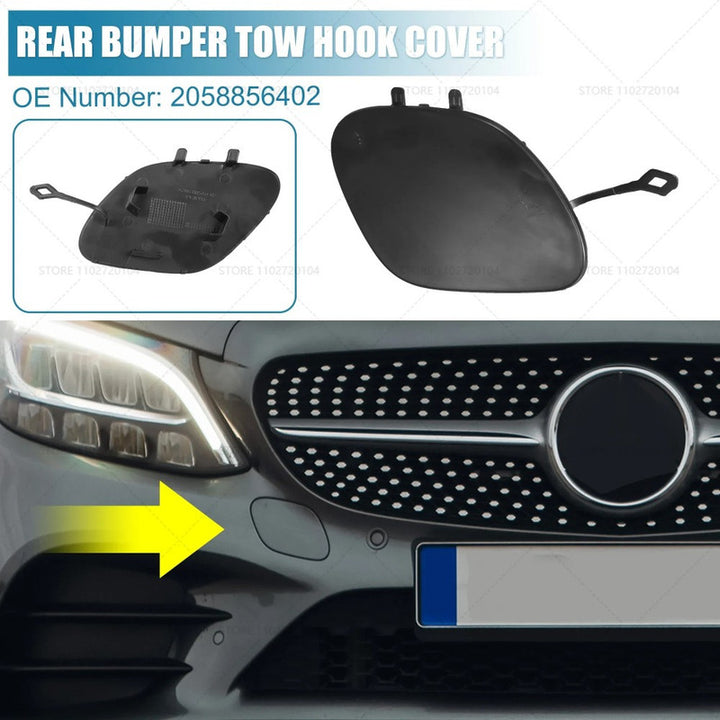 Car Craft Compatible With Mercedes Benz C Class W205 Lci 2019-2023 Amg Sport Front Bumper Tow Hook Towing Tochan Trailer Cover 2058856402 Unpainted - CAR CRAFT INDIA
