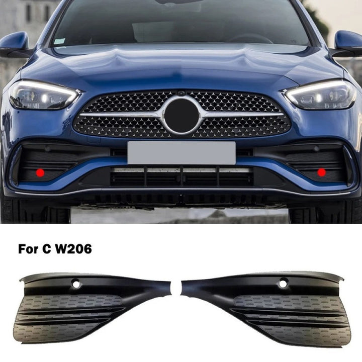 Car Craft Compatible With Mercedes Benz C Class W206 2021-2024 Front Amg Bumper Fog Lamp Light Grill Trim Cover Skirts Splitter Left 2068854105 - CAR CRAFT INDIA