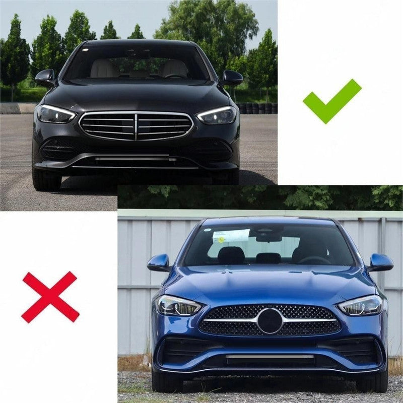 Car Craft Compatible With Mercedes Benz C Class W206 C206 2023 Upgraded Front Bumper Racing Mesh Show Grille With Camera Hole Diamond Silver