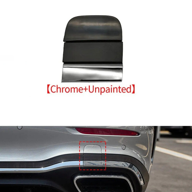 Car Craft Compatible With Mercedes Benz C Class W206 2021-2024 Rear Bumper Tow Hook Towing Tochan Trailer Cover 2068833502-1 2068853603 Black Unpainted - CAR CRAFT INDIA