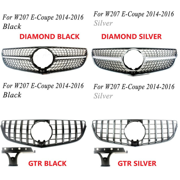 Car Craft Compatible With Mercedes Benz E Class Coupe W207 Lci 2014-2016 Car Front Racing Bumper Show Grille Diamond Black - CAR CRAFT INDIA