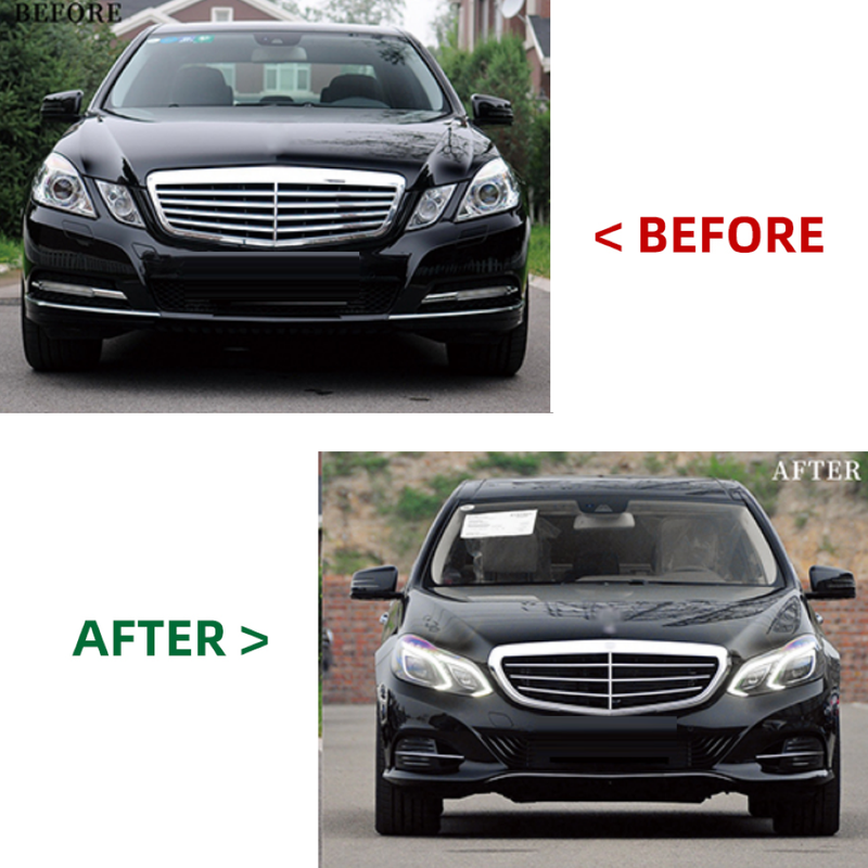 Car Craft Compatible With Mercedes Benz E Class W212 2009-2013 To W212 Lci 2014+ Executive Upgrade Facelift Conversion Bodykit Bumper Hood Headlight Taillight