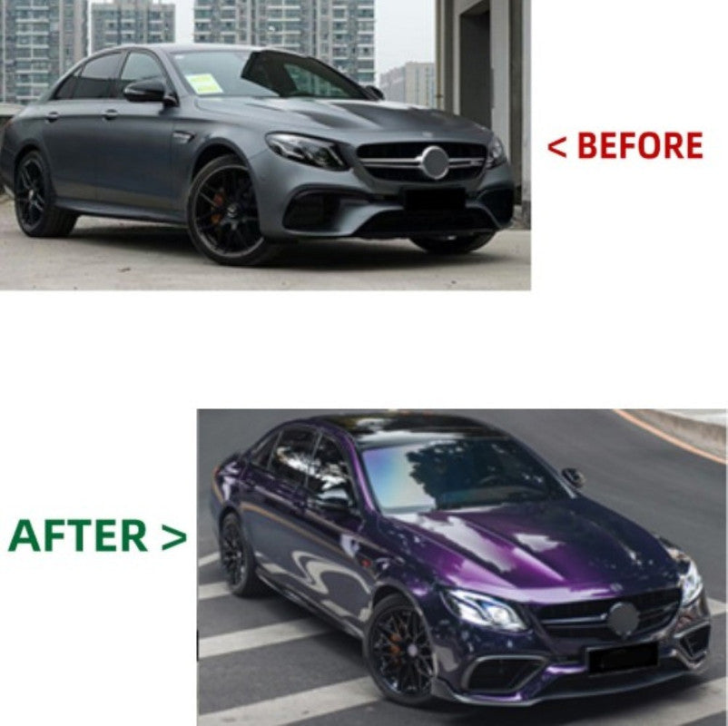 Car Craft Compatible With Mercedes Benz E Class W213 2016-2019 Amg E63 Car Upgrade To E63 Amg Brabus Bbs Bodykit Front After Lip Diffuser Exhaust Tips Fog Gril Cover