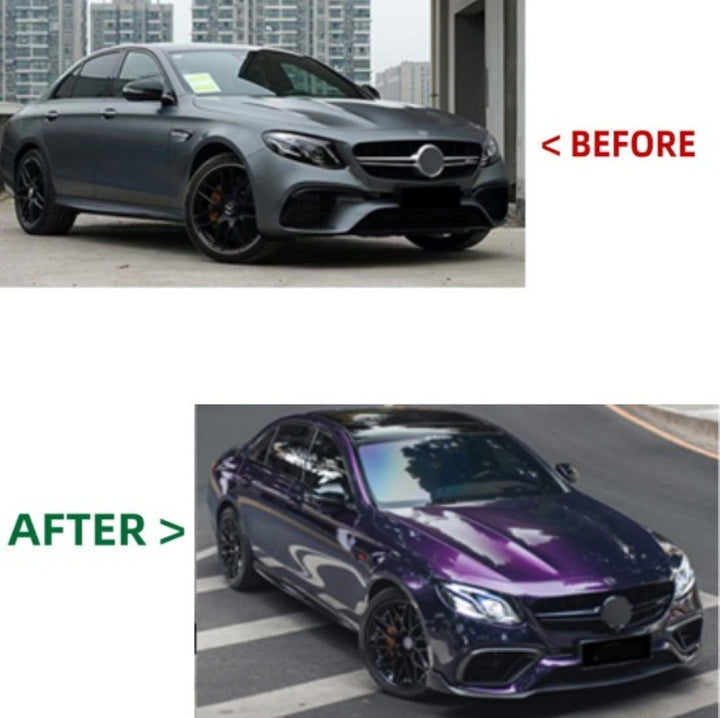 Car Craft Compatible With Mercedes Benz E Class W213 2016-2019 Amg E63 Car Upgrade To E63 Amg Brabus Bbs Bodykit Front After Lip Diffuser Exhaust Tips Fog Gril Cover