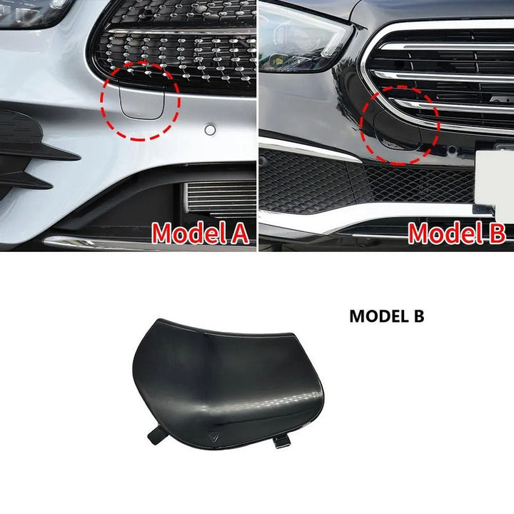 Car Craft Compatible With Mercedes Benz E Class W213 Lci 2021-2023 Amg Front Bumper Tow Hook Towing Tochan Trailer Cover 2138851503 Model B Unpainted - CAR CRAFT INDIA