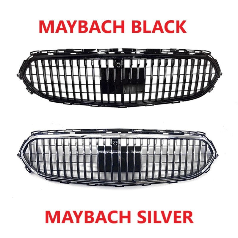 Car Craft Compatible With Mercedes Benz E Class W213 Lci 2020-2024 Car Front Racing Bumper Show Grille Maybach Style Silver With Radar Sensor - CAR CRAFT INDIA