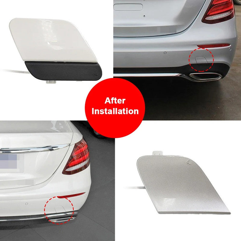 Car Craft Compatible With Mercedes Benz E Class W213 2017-2020 Rear Bumper Tow Hook Towing Tochan Trailer Cover 2138853701 Unpainted Mdoel A - CAR CRAFT INDIA