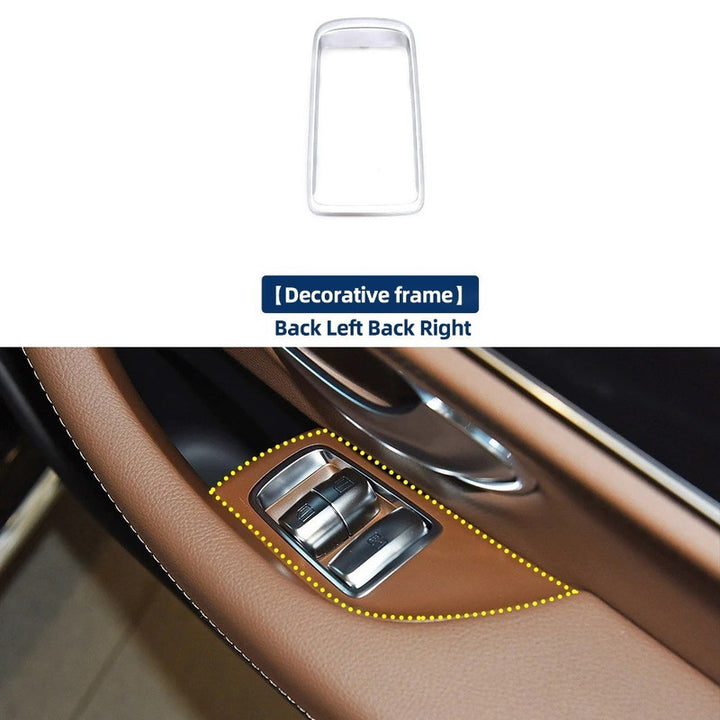 Car Craft Compatible With Mercedes Benz E Class W213 2016-2021 Car Rear Window Lift Switch Cover Armrests Panel Cover Trim Chrome 2137305200 CC-9008