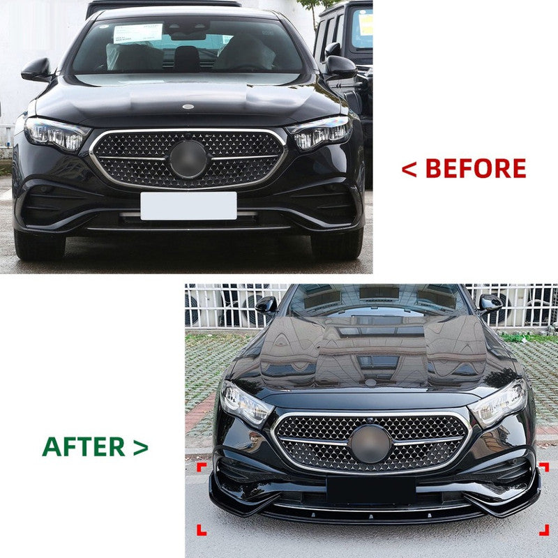 Car Craft Compatible With Mercedes Benz E Class W214 2024+ Front Amg Bumper Lip Splitter Skirst Carbon Fiber Look Zst-677 Cf