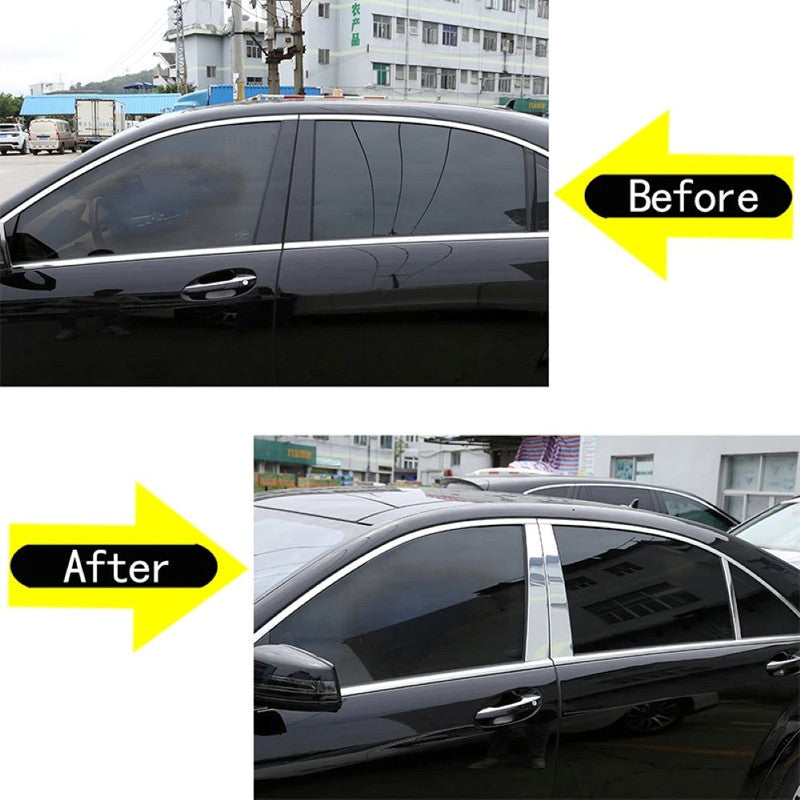 Car Craft Compatible With Mercedes Benz S Class W221 2006-2013 Door Window Middle Column B Pillar Piller Strips Trim Cover Chrome