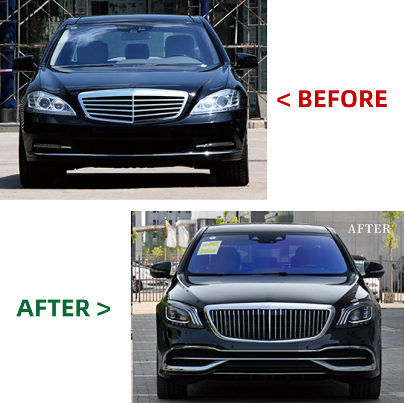 Car Craft Compatible With Mercedes Benz S Class W221 2006-2014 To W222 Lci 2018+ Maybach Upgrade Facelift Conversion Bodykit Bumper Hood Headlight Taillight