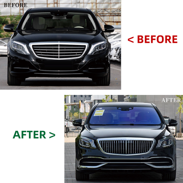 Car Craft Compatible With Mercedes Benz S Class W222 2014-2017 To W222 Lci 2018+ Lci Maybach Upgrade Facelift Conversion Bodykit Bumper Hood Headlight Taillight