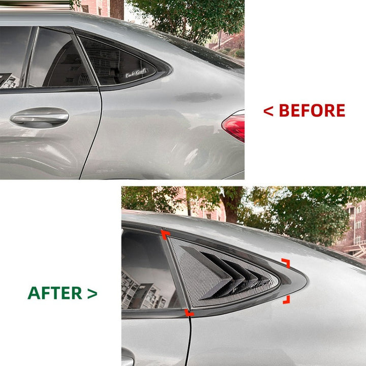 Car Craft Compatible With Mercedes Benz Glc Coupe C253 W253 2016-2020 Car Rear Window Louvers Sticker Rear Triangle Window Shade Spoiler Trim Accessories Zst-1033 Glossy Black