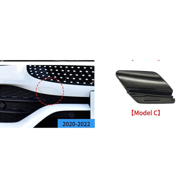 Car Craft Compatible With Mercedes Benz Glc Lci W253 X253 2020-2024 Front Bumper Tow Hook Towing Tochan Trailer Cover 2538856604 Unpainted C - CAR CRAFT INDIA