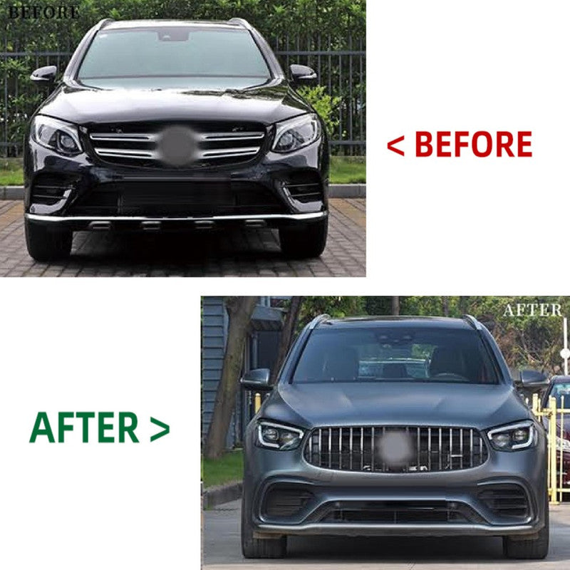 Car Craft Compatible With Mercedes Benz Glc W253 2016-2020 To Glc W254 2021+ Amg S63 Upgrade Facelift Conversion Bodykit Bumper Trunk Headlight Taillight